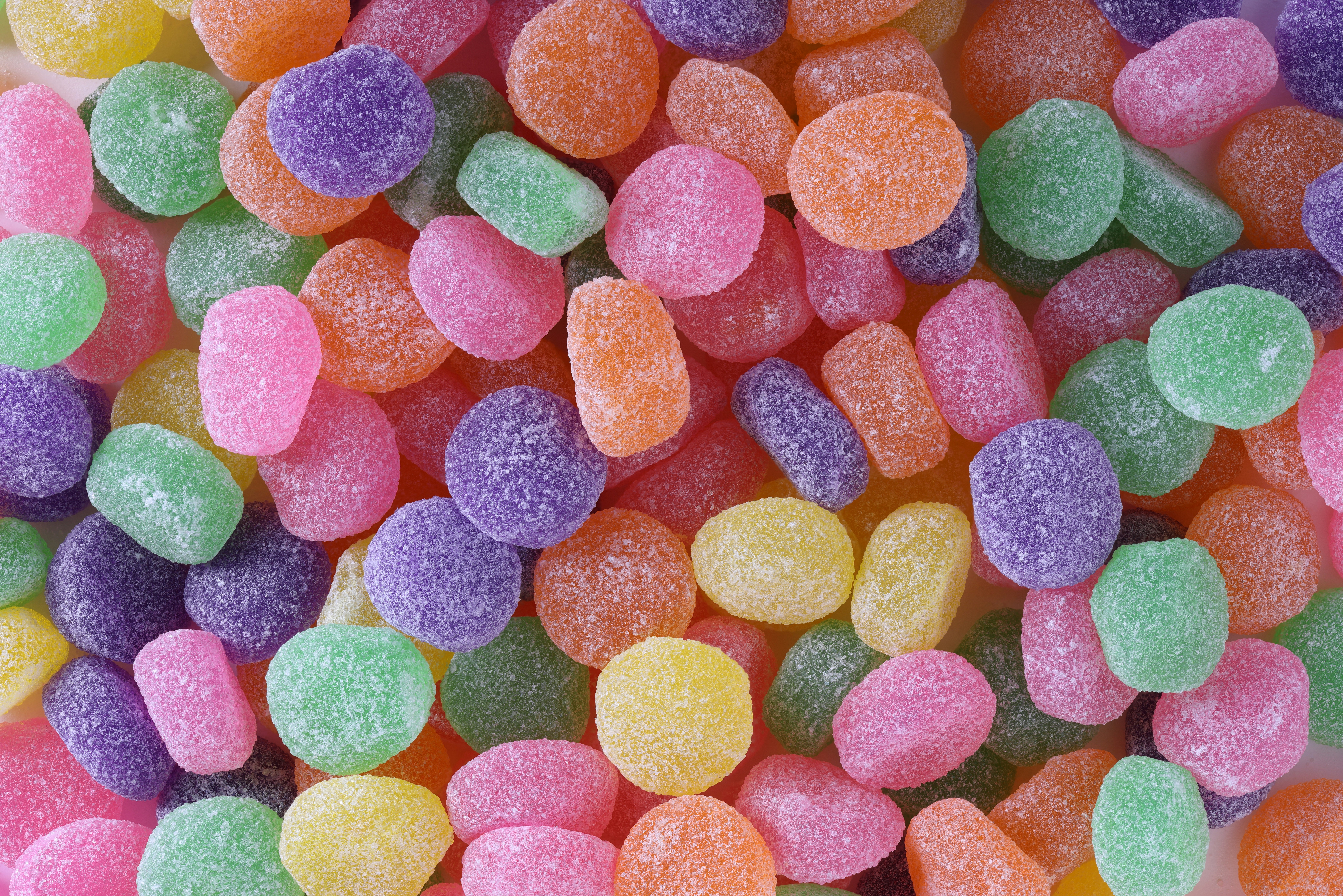 Colorful assorted hemp THC gummies