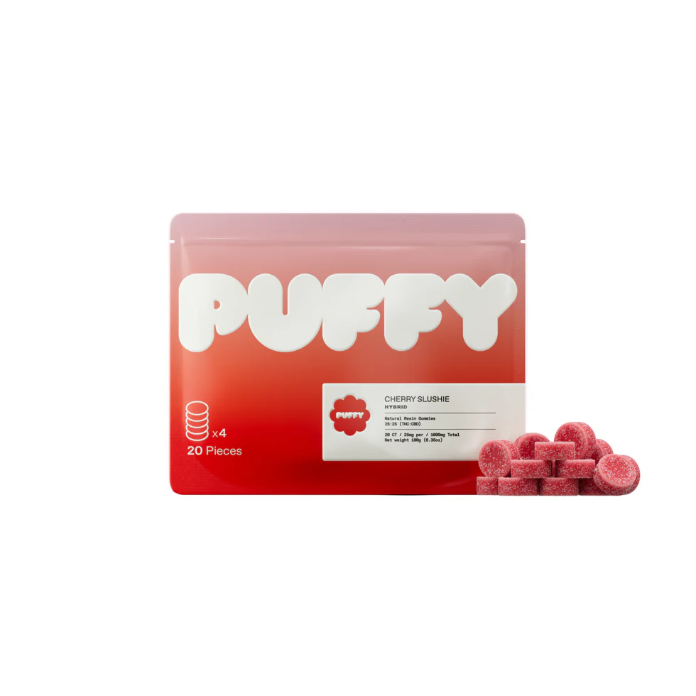 Puffy Cherry Slushie Live Resin THC Gummies
