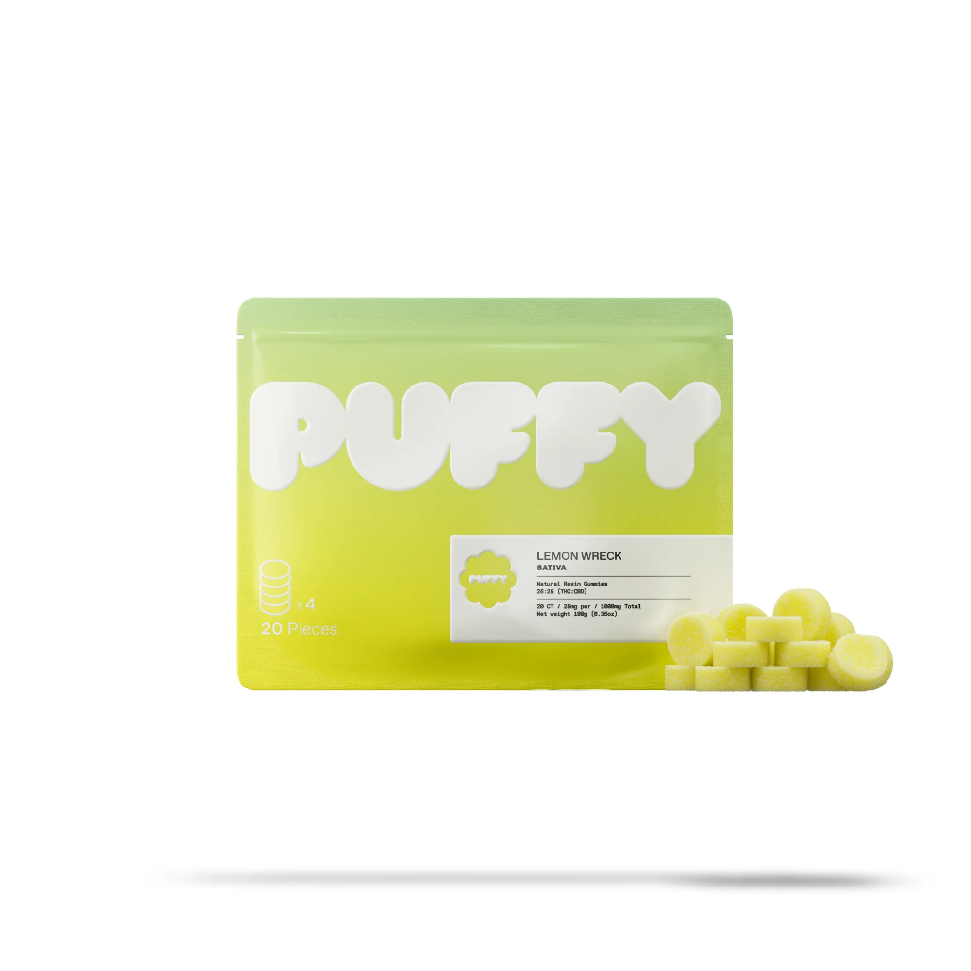 Puffy Lemon Wreck Live Resin THC Gummies