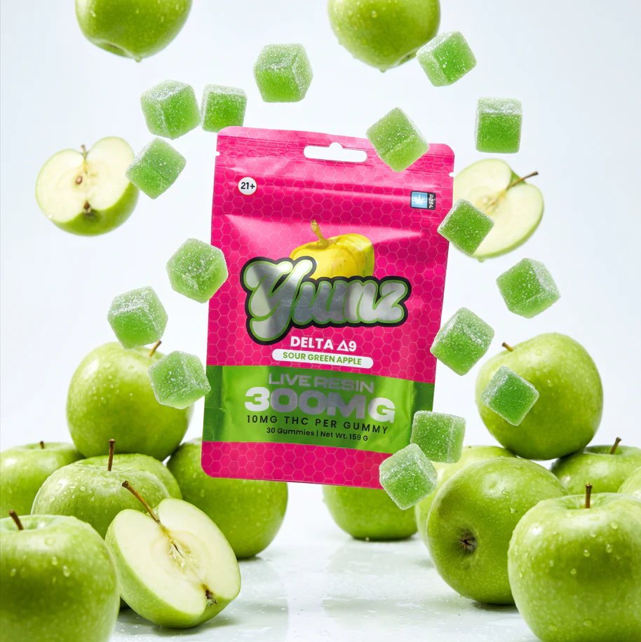Yumz Labs Sour Green Apple Delta 9 THC gummies
