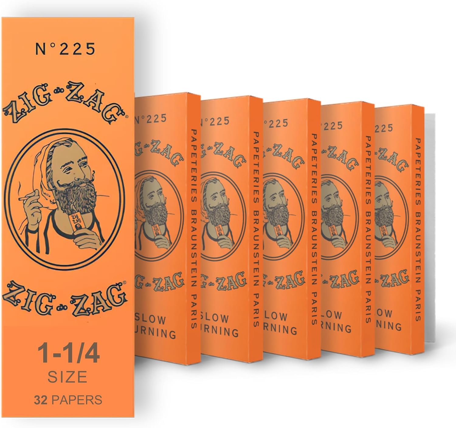 Zig Zag French Orange 1¼ rolling papers, 6 booklets
